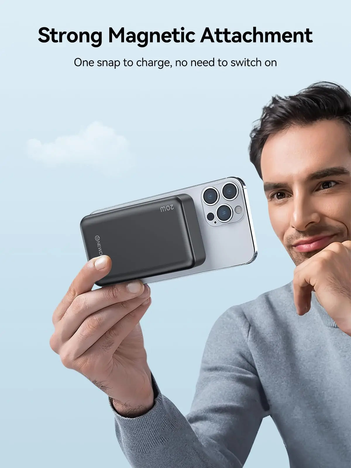 Newdery 20000mAh Magnetic Power Bank PD 20W Wireless Fast Charging For IPhone 15 14 13 12 Pro Max Pro Mini AirPods