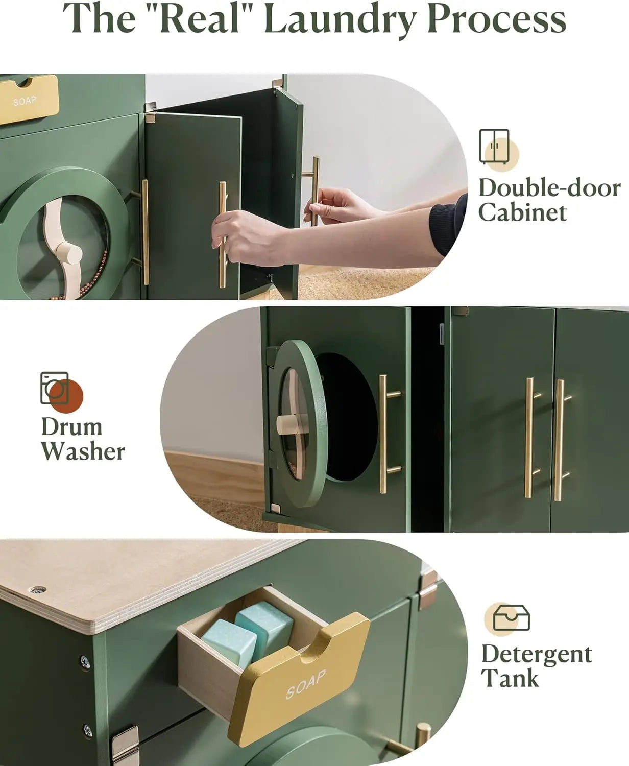 Robotime Wooden Washing Machine and Dryer Playset