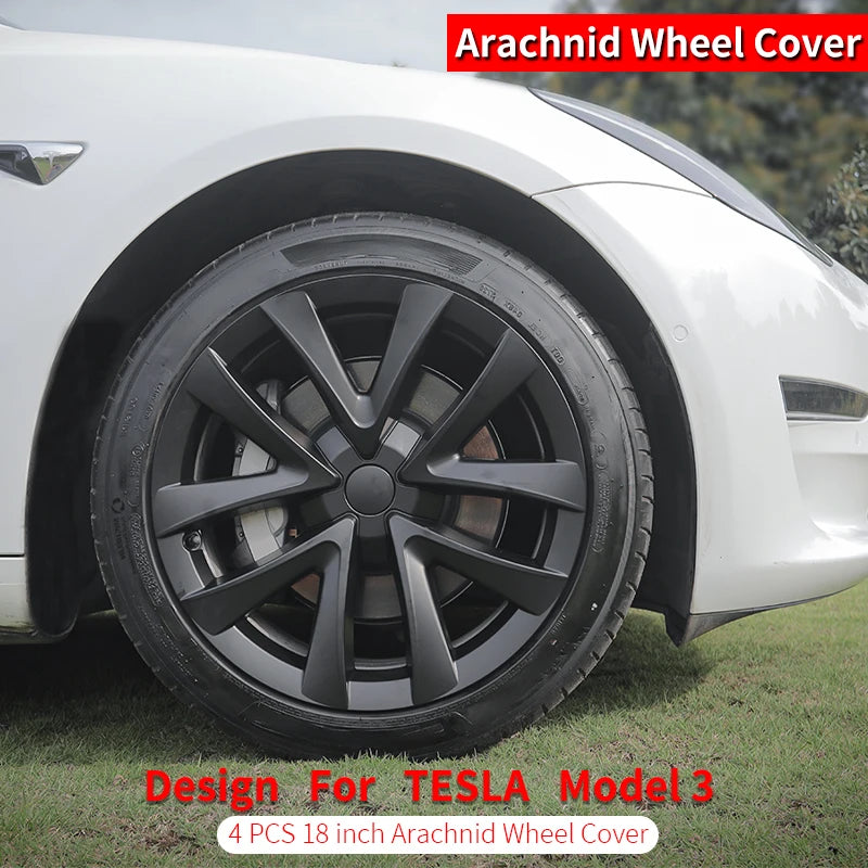 MOTENIO Tesla Model 3 Hubcaps Arachnid Wheel Covers 4 Piece