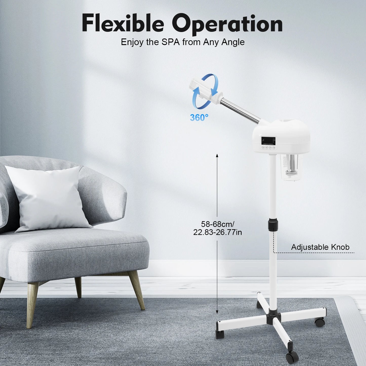 Bymaocar Professional Facial Steamer Machine On Wheels For Skin Rejuvenation