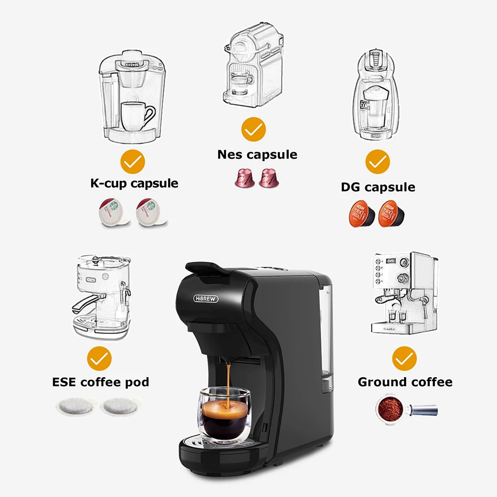 HiBREW Espresso Coffee Machine 19 Bar Capsule Pod Coffee Maker