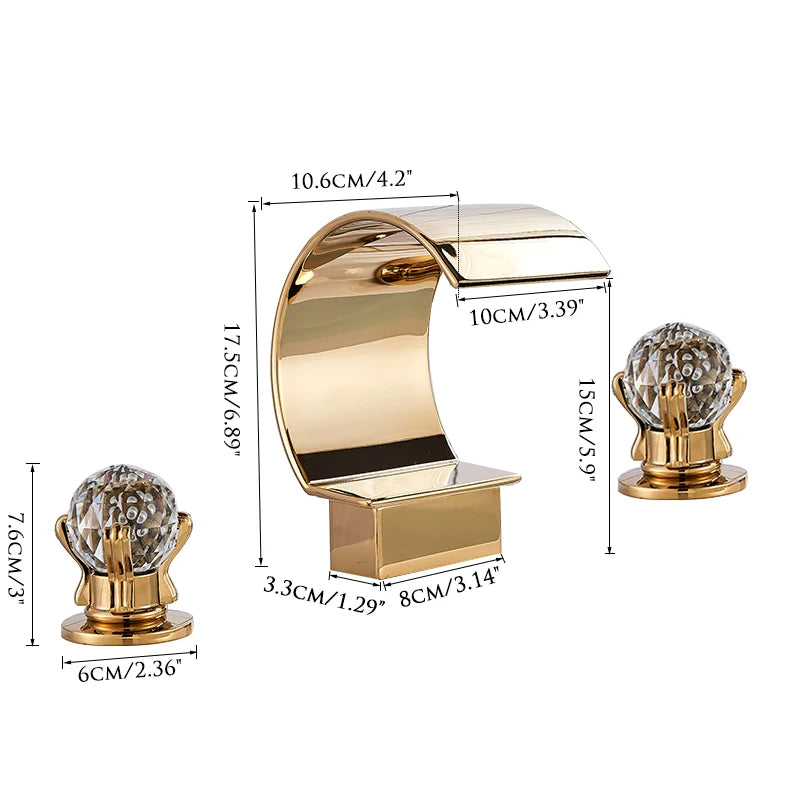 Wanmivezlo Waterfall Bathroom Basin Faucet Deck Mounted Dual Handle