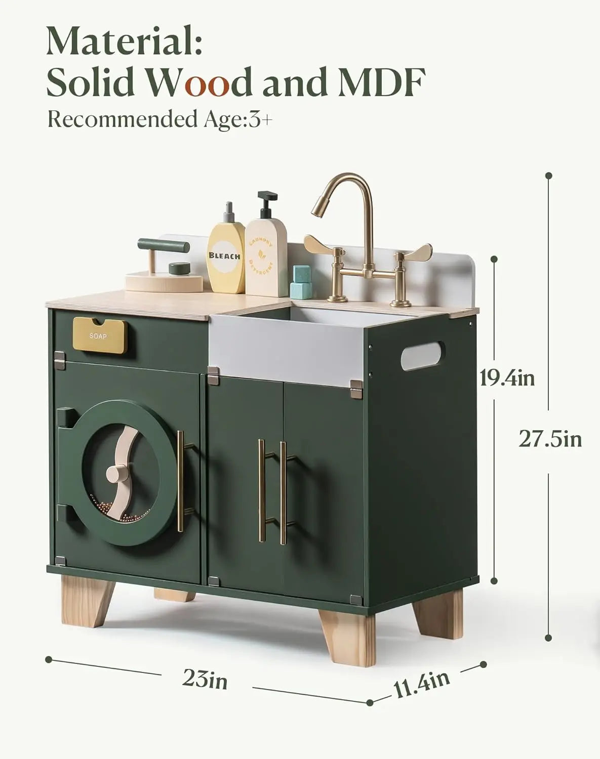 Robotime Wooden Washing Machine and Dryer Playset