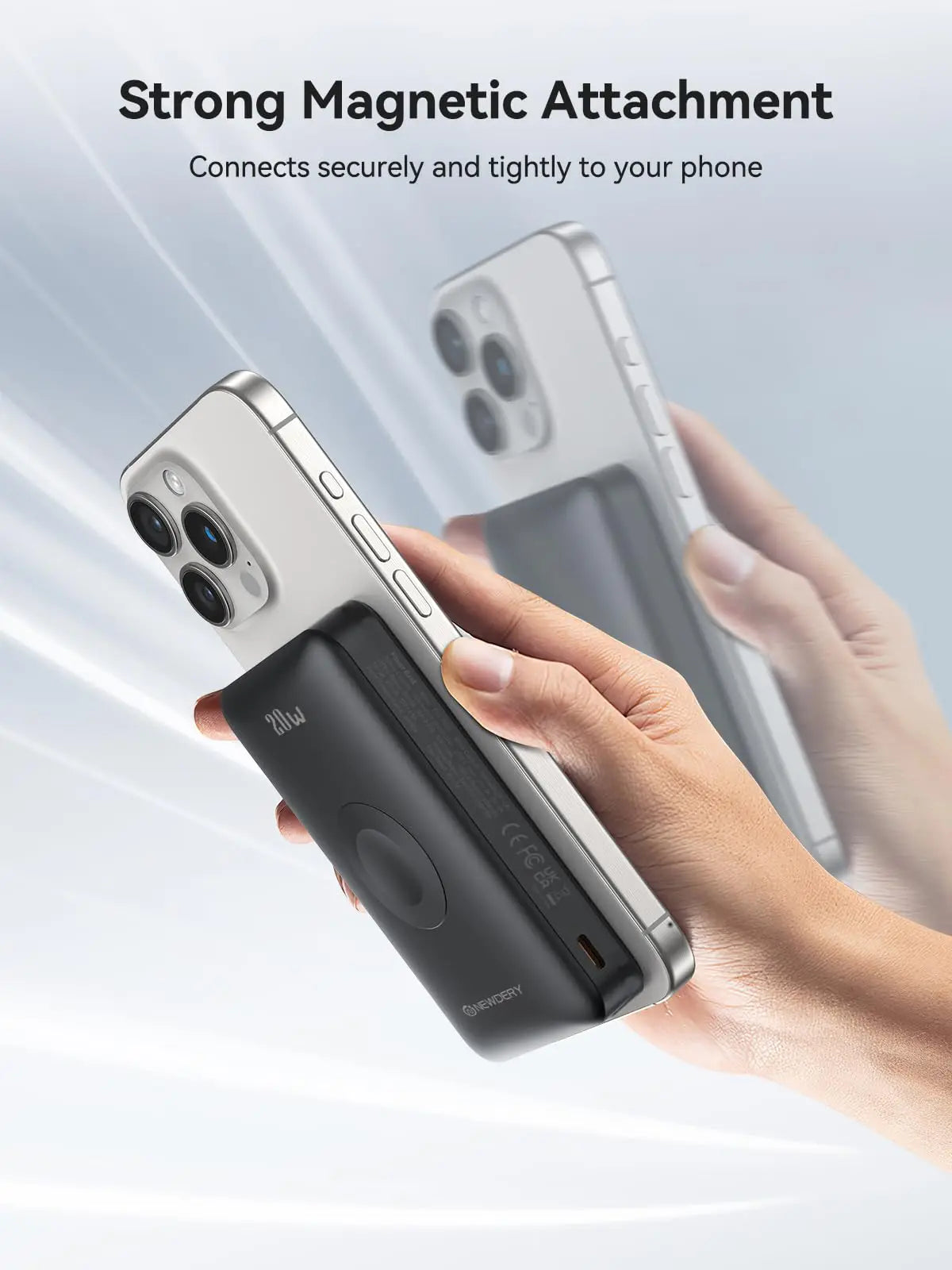 Newdery 10000mAh Magnetic Wireless Power Bank For Apple Watch Series 9 8 7 6 5 4 Ultra 2 And iPhone 16 15 Galaxy Phones