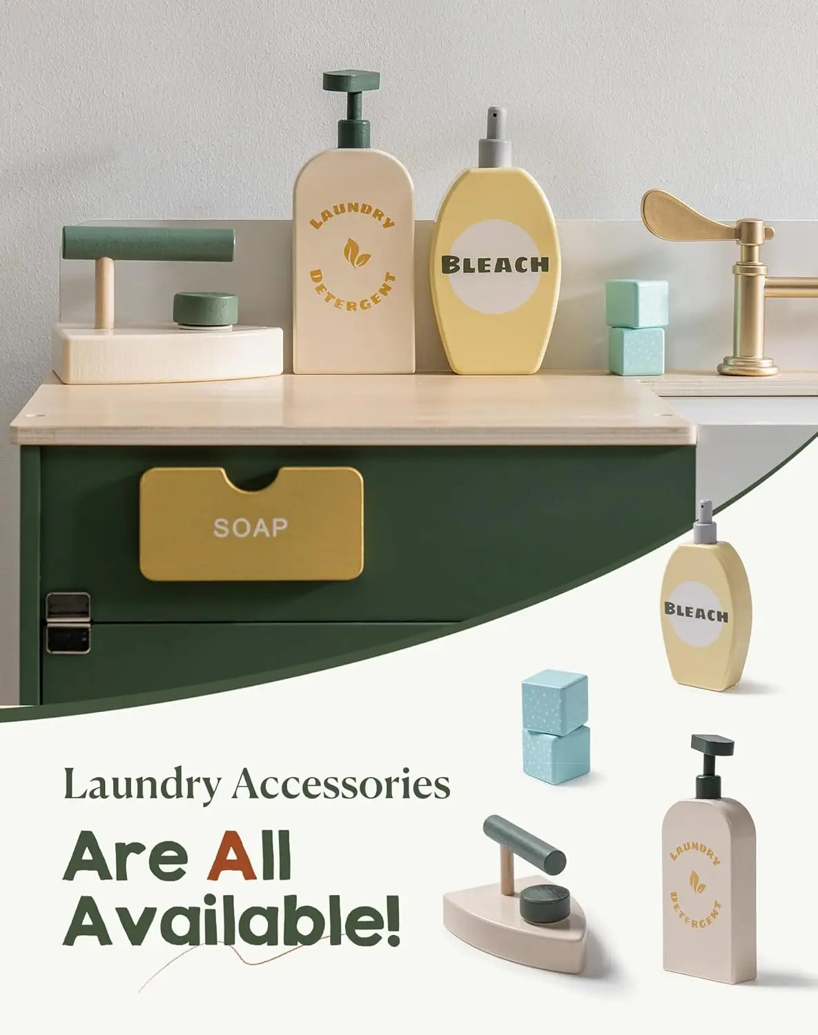 Robotime Wooden Washing Machine and Dryer Playset