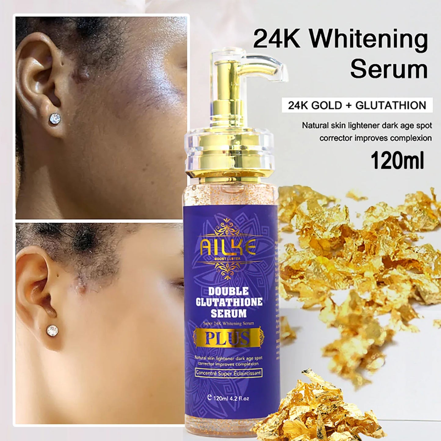 AILKE Skin Lightening Serum For Face And Body With Glutathione