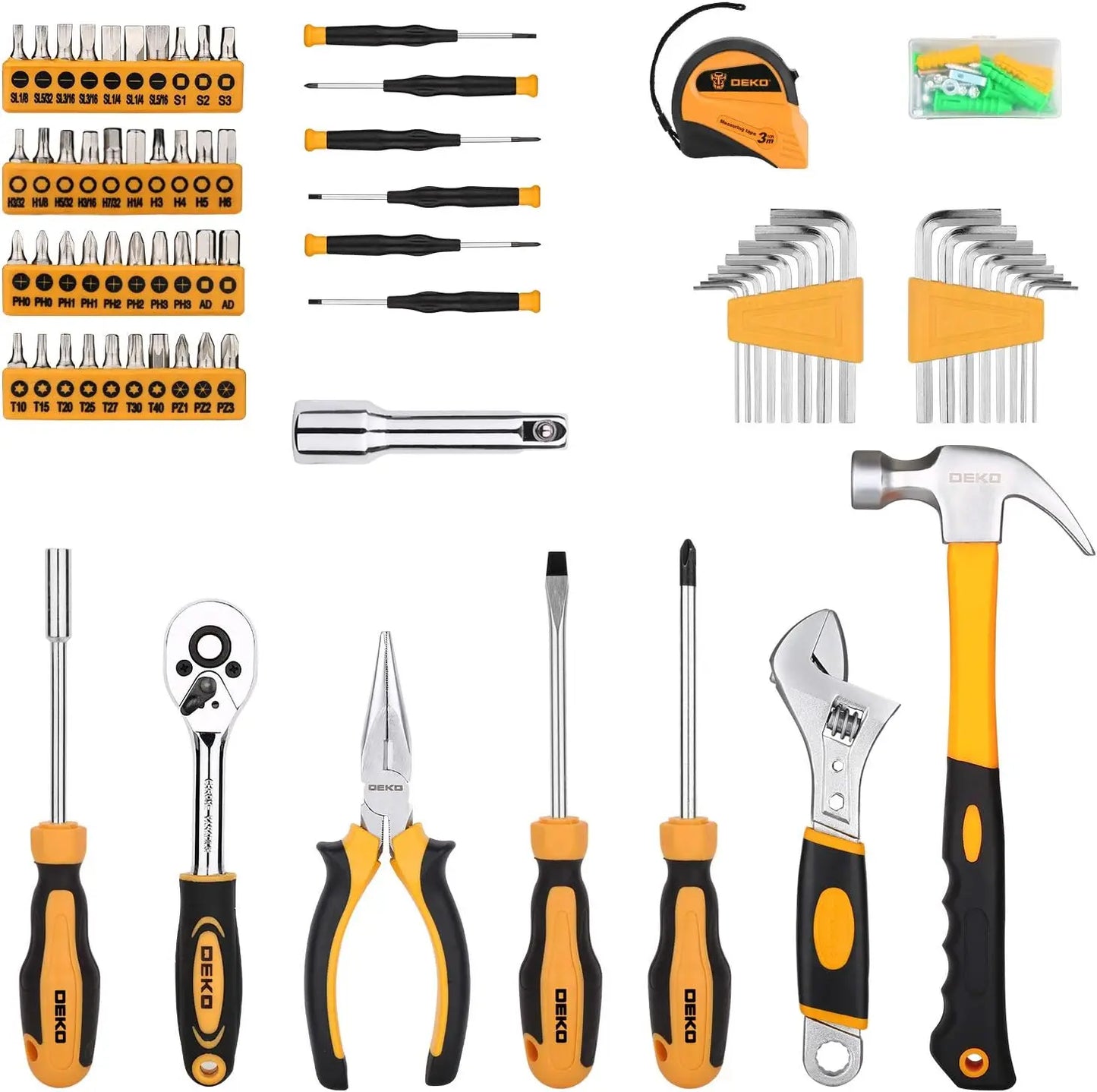 DEKODIY 158 Piece Tool Set General Household Toolkit