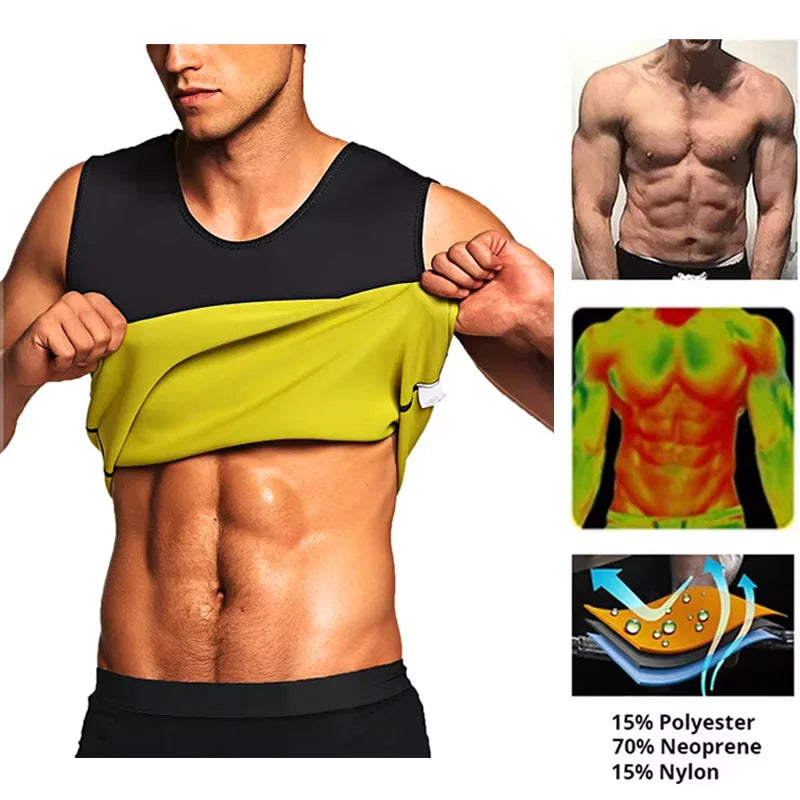 SELUDEECN MoistureWicking Men Training Compression T Shirts Sauna Vest Activewear