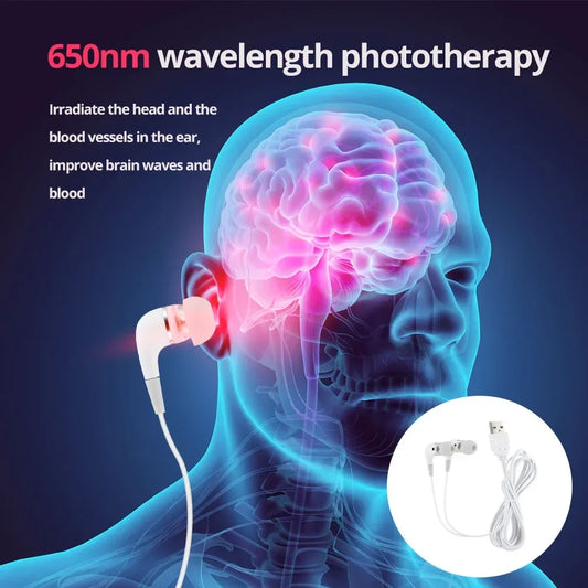 Hign-concerned 650nm Ear Canal Laser Therapy Line For Ear Care With 4 Earplugs And Inflammation Support