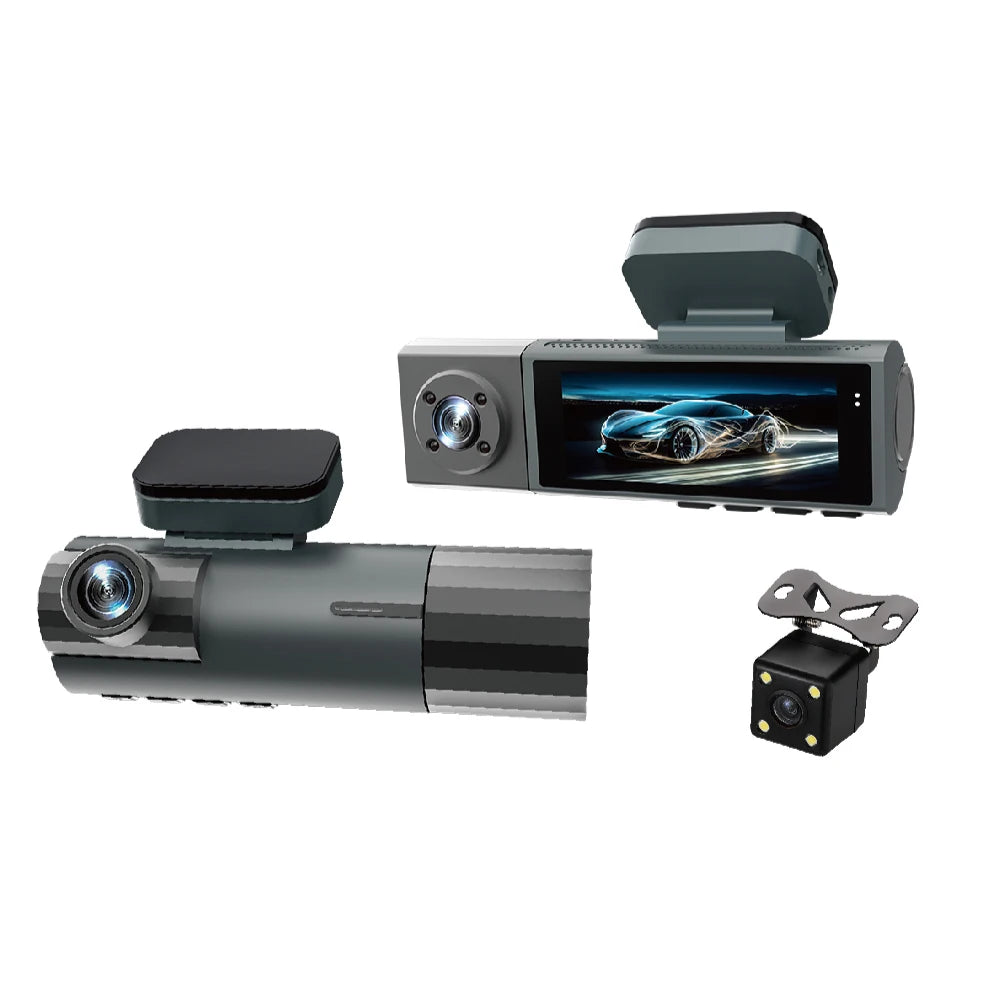 CAICYTO 1080P WiFi Car Dash Cam 3Way Front Inside Rear