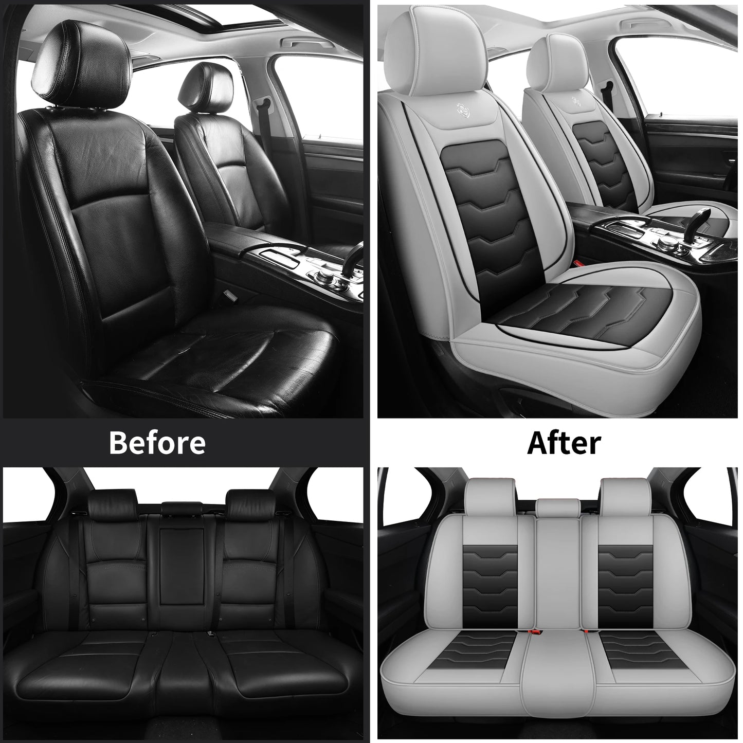Car Seat Covers Hyundai Santa Elantra Sonata Kona Leather Waterproof