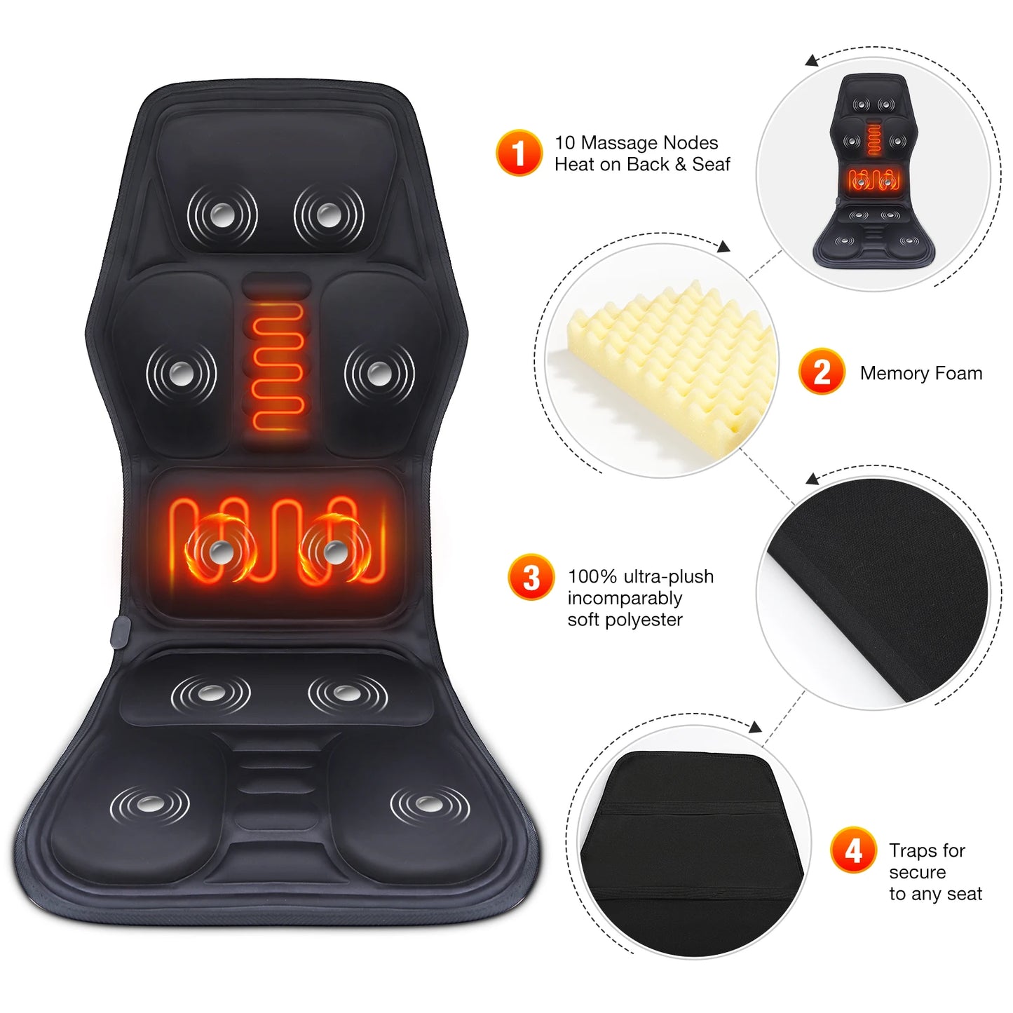 Agdoad Electric Massage Pad With Heating And Vibration