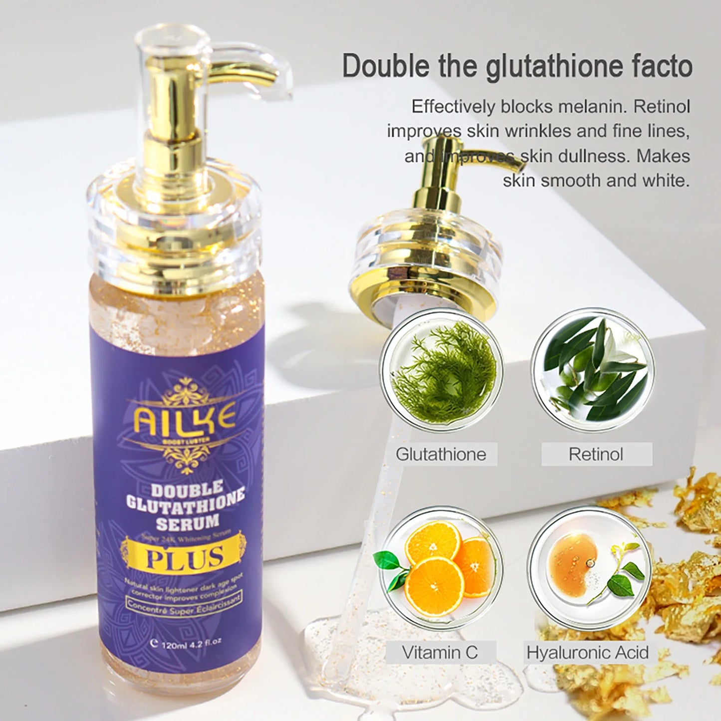AILKE Skin Lightening Serum For Face And Body With Glutathione