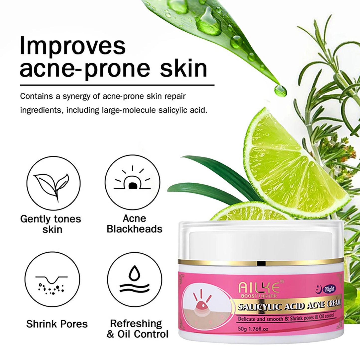 AILKE Natural Skin Glowing Set Whitening Moisturizing Acne