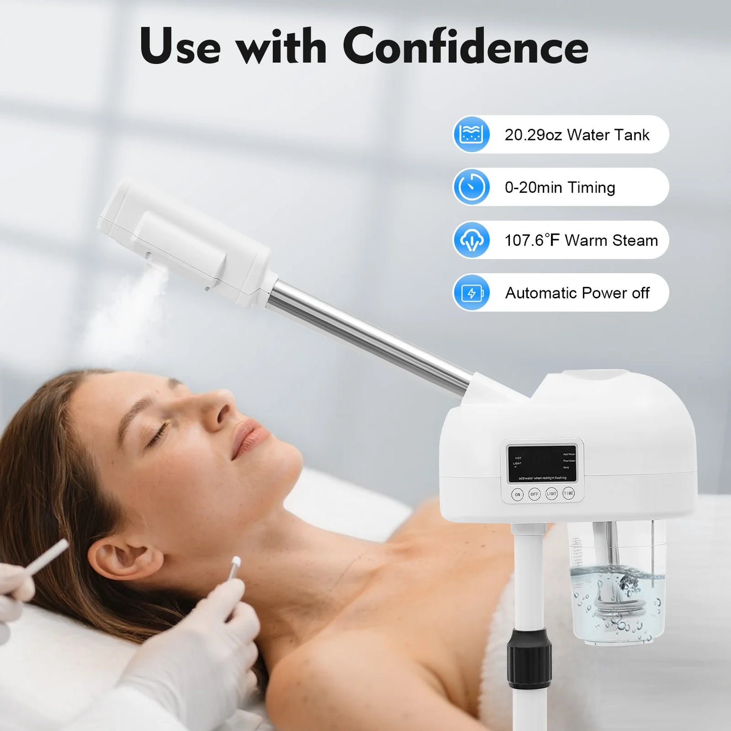 Bymaocar Professional Facial Steamer Machine On Wheels For Skin Rejuvenation