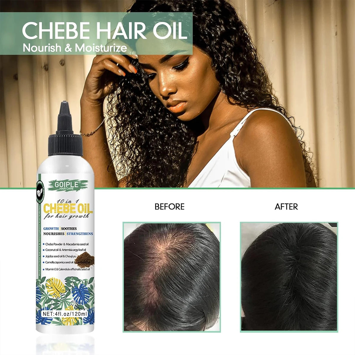 Goiple Chebe Oil Hair Growth Serum For Regrowth And Repair