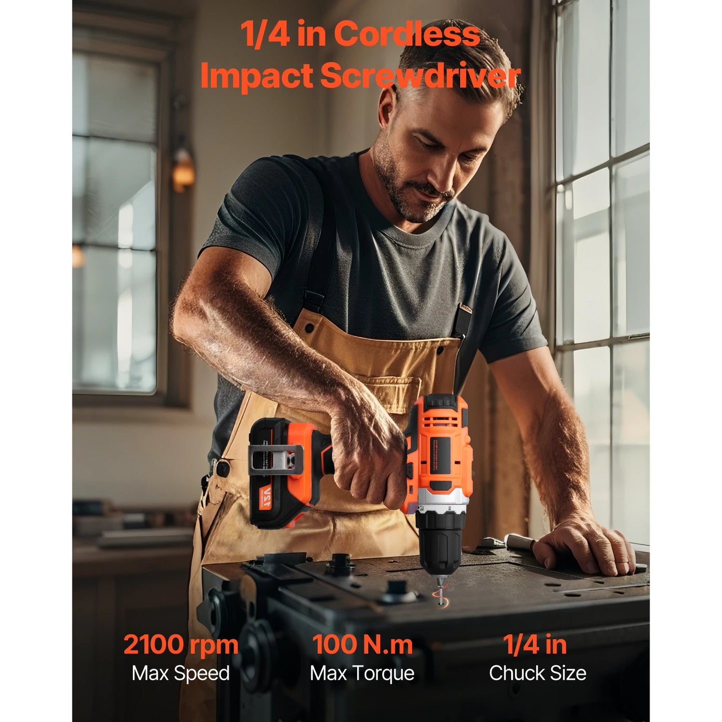 SucceBuy Cordless 2-Tool Power Tool Combo Kit With Charger