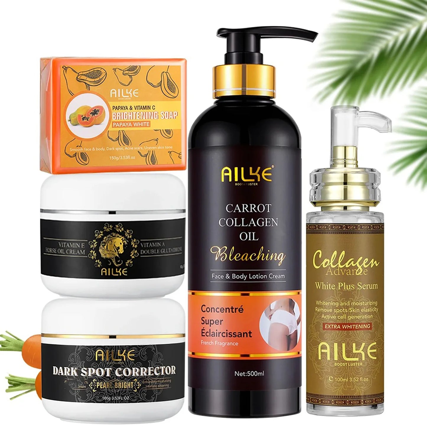 AILKE Collagen Whitening Kit Brightening Moisturizer And Dark Spot Corrector