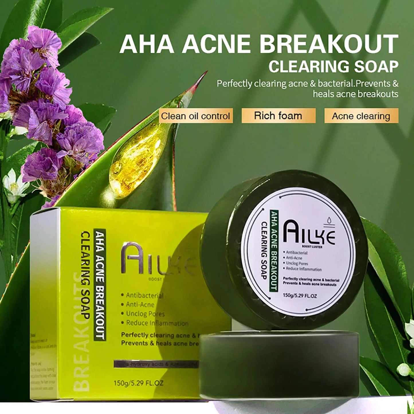 AILKE Organic Anti Acne Cleansing Set For All Skin Types