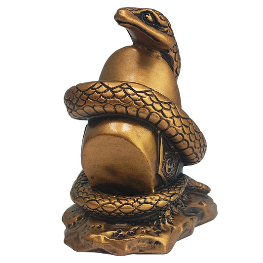 Feng Shui Chinese Zodiac Snake Embracing Gold Ingot Statue