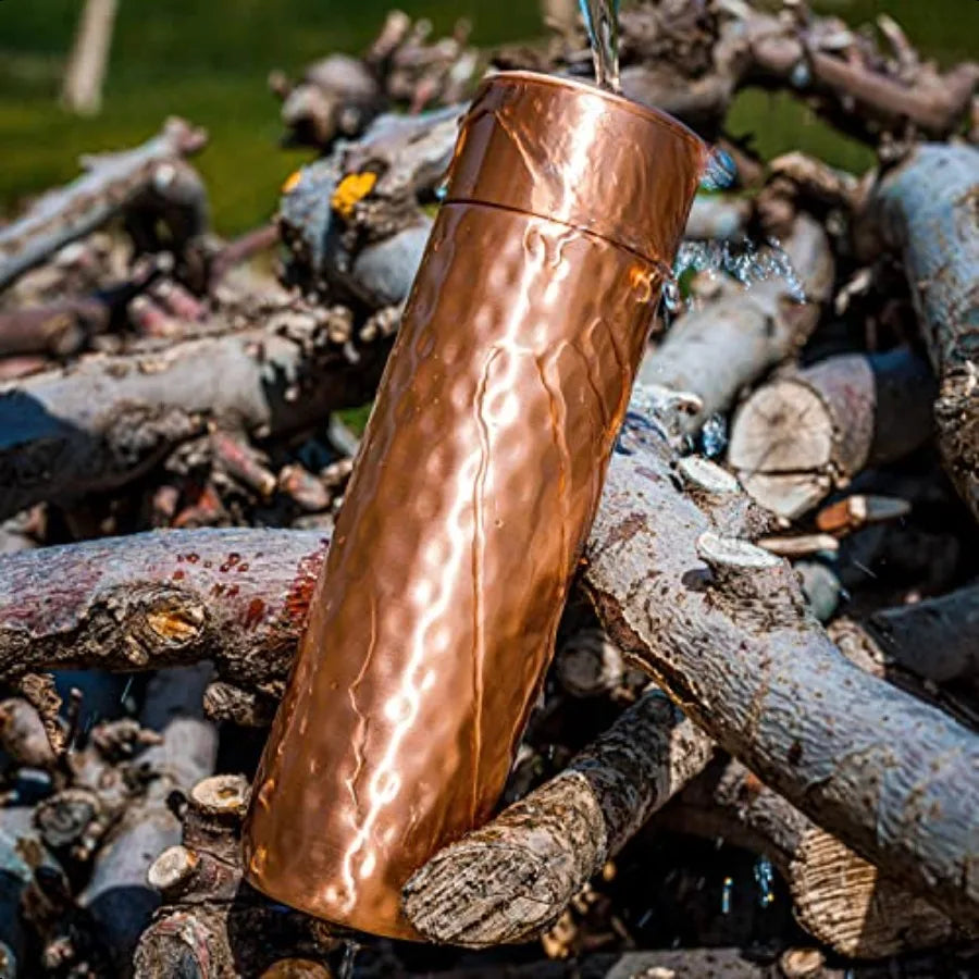 Hammered Copper Water Bottle For Ayurvedic Drinking Water