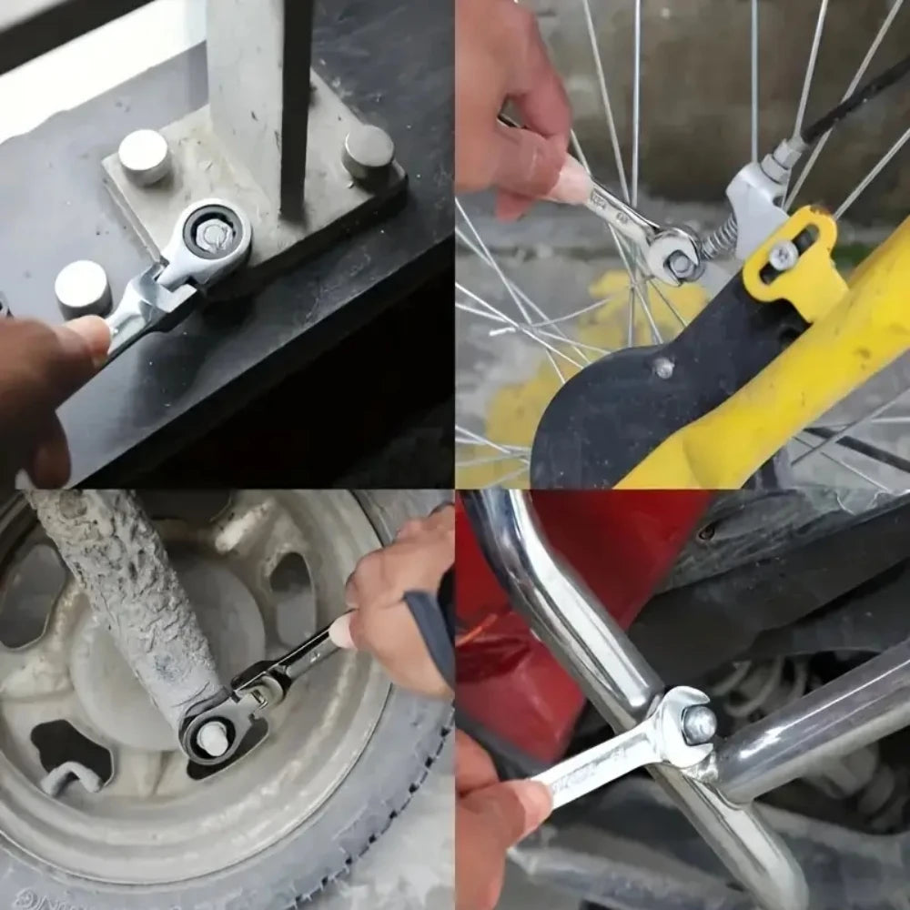Flexible Ratcheting Combination Wrench Set for Metric Hand Tools