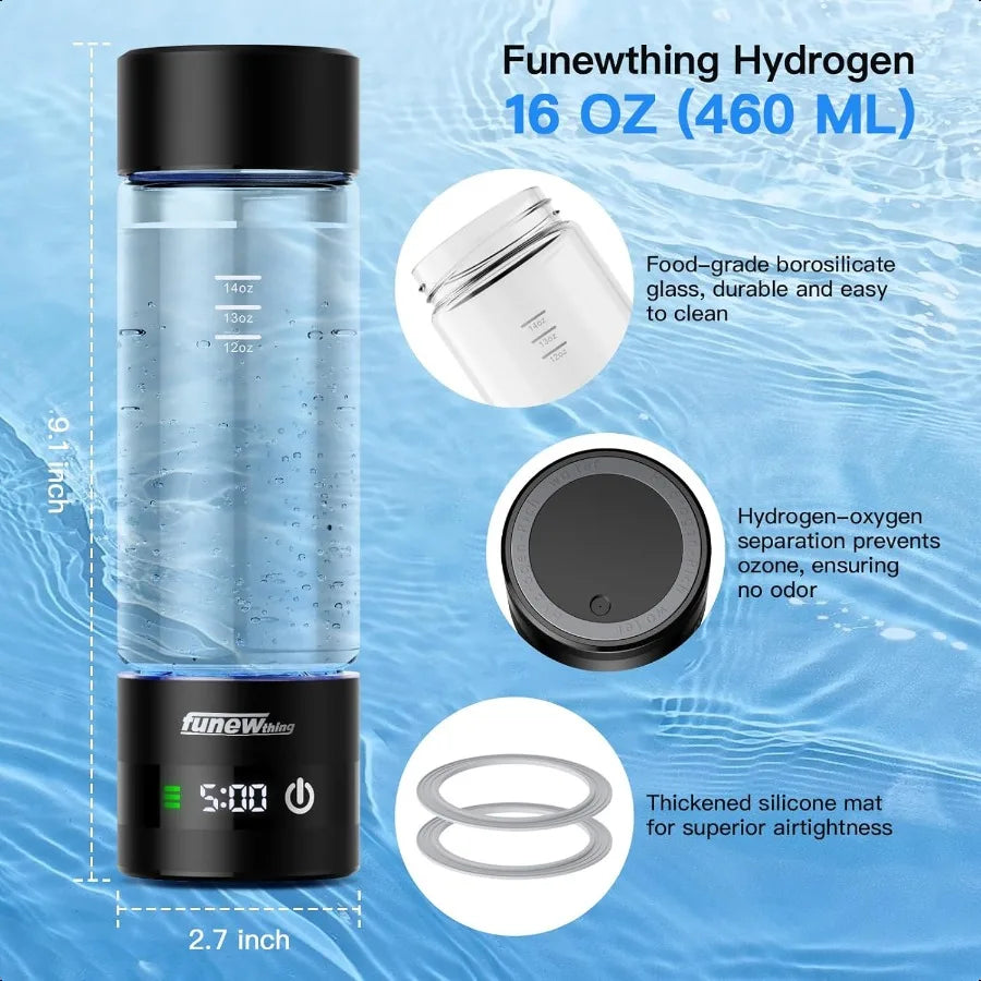 Hydrogen Water Bottle With Led Display Portable Ionizer SPE PEM