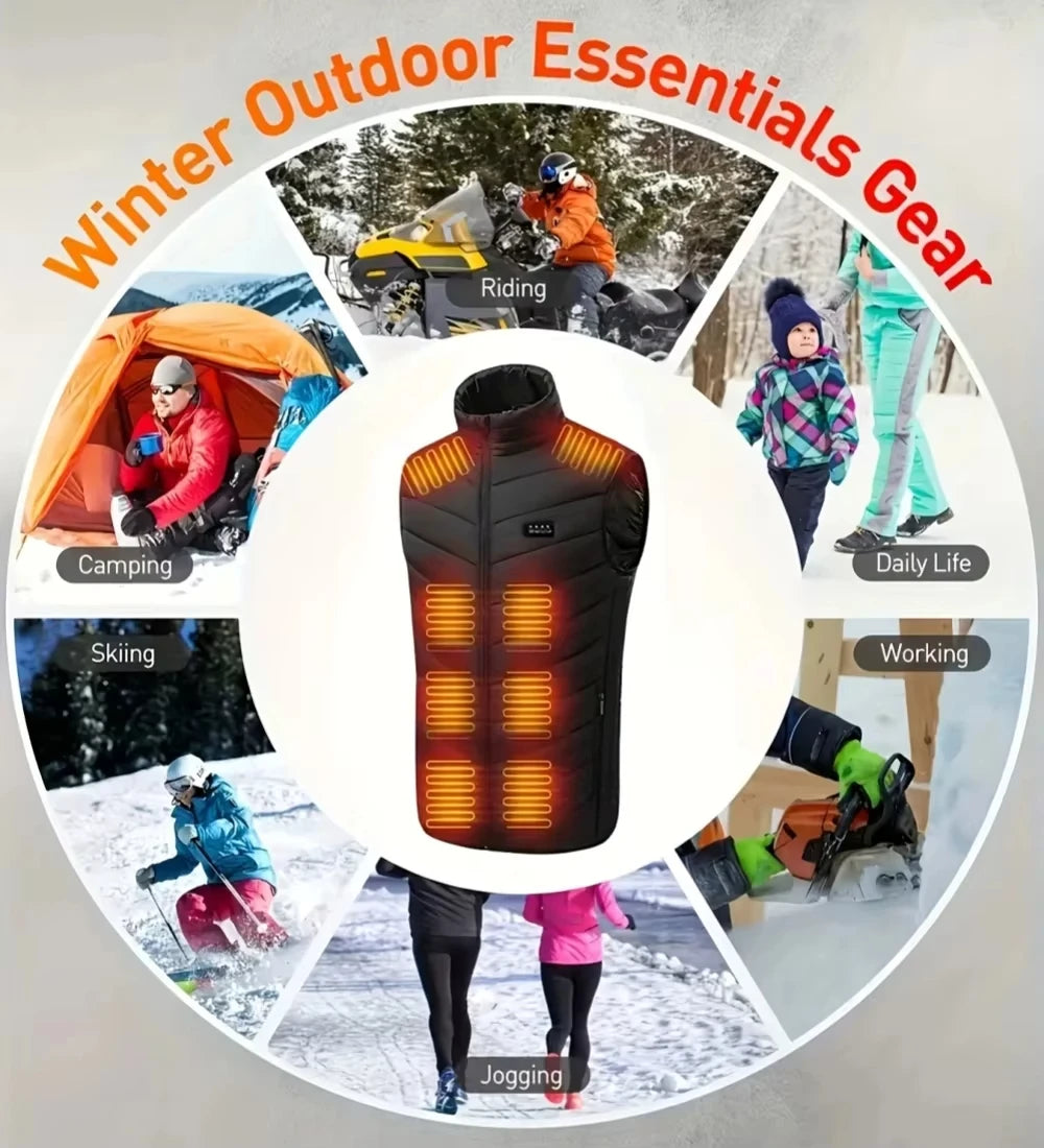 XIAOTREE Heated Vest Electric USB Warmer For Winter Outdoor Jacket