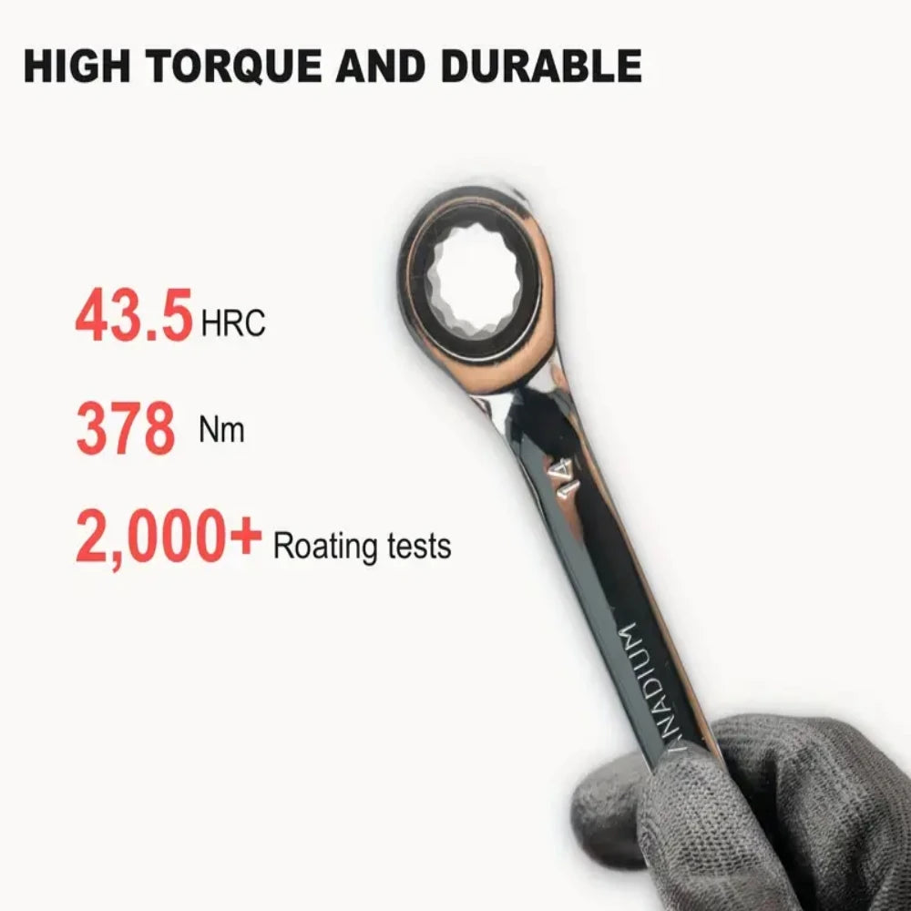 Flexible Ratcheting Combination Wrench Set for Metric Hand Tools