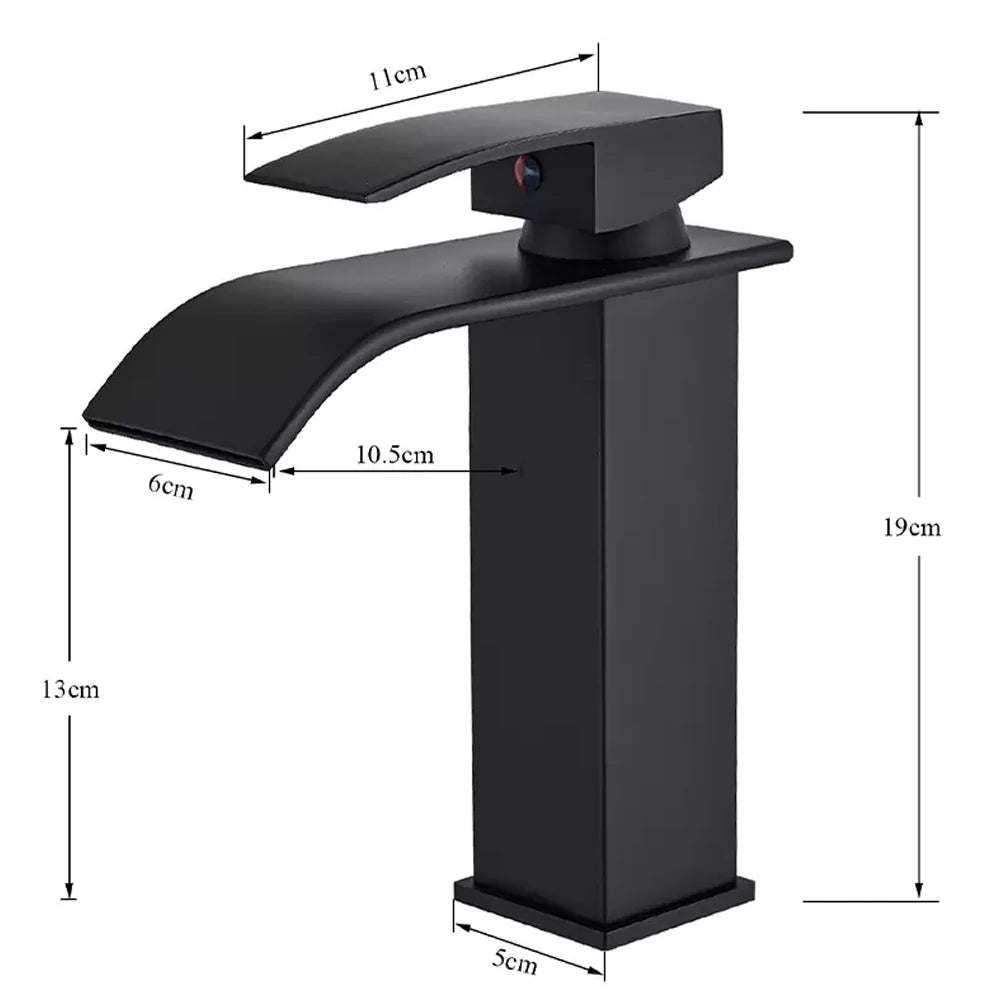 MYQualife Waterfall Bathroom Faucet Single Handle for Vessel Sink