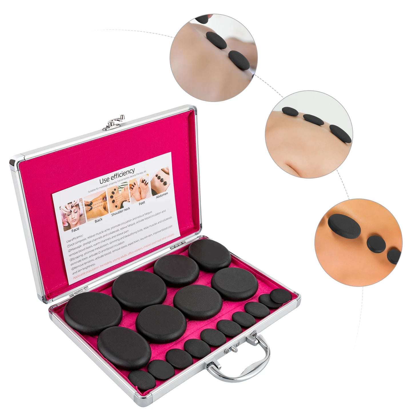 Bymaocar Hot Stone Massage Set With Heater Box