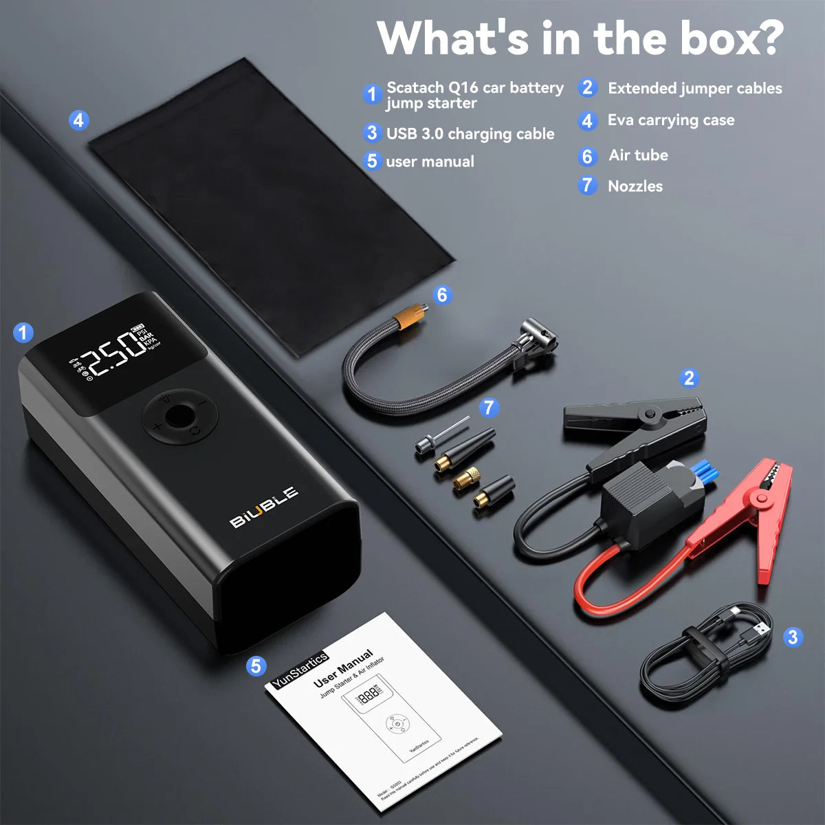 BSMOOM 7000A Car Jump Starter Power Bank Portable Booster