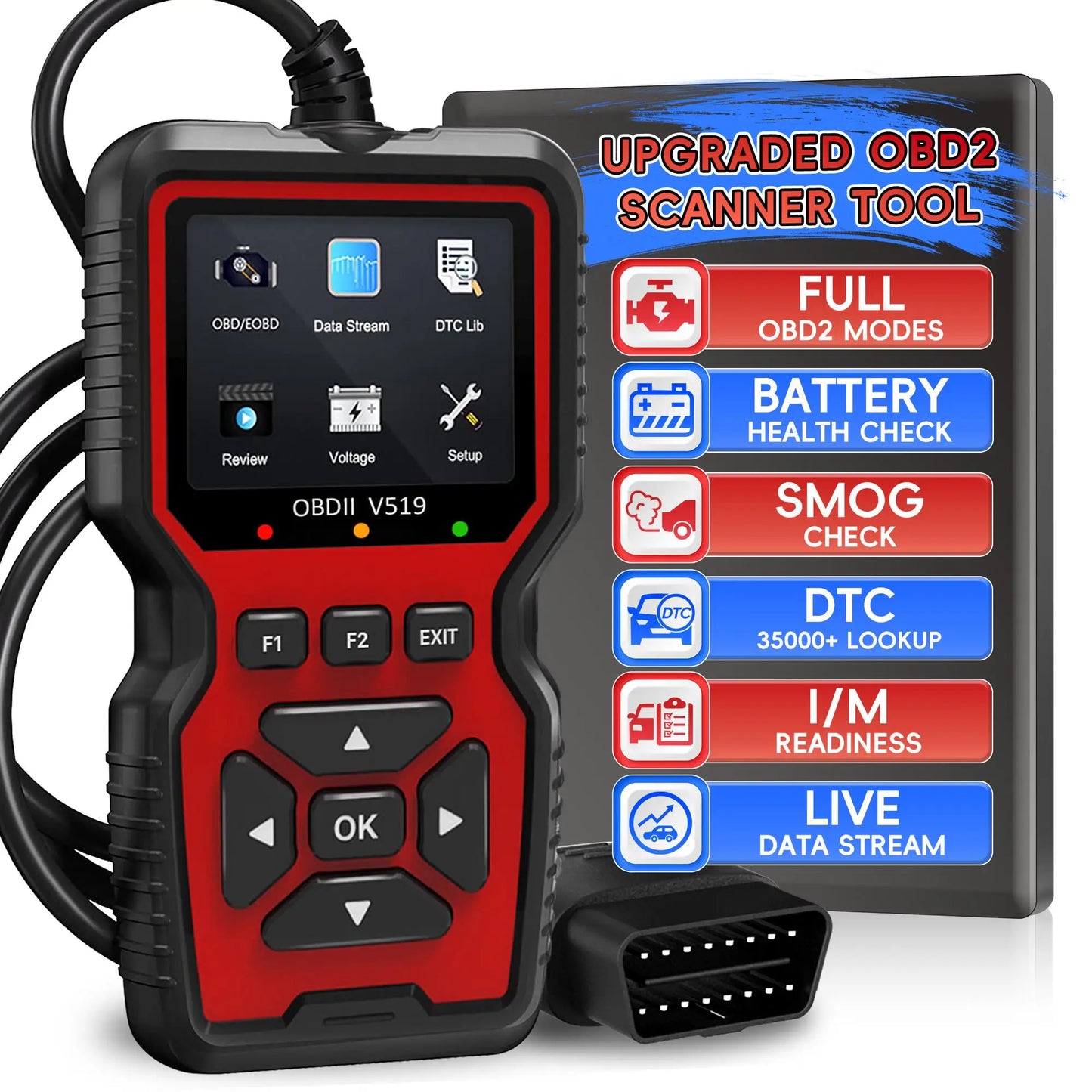 OBD2 Scanner Live Data Diagnostic Tool For Check Engine Light