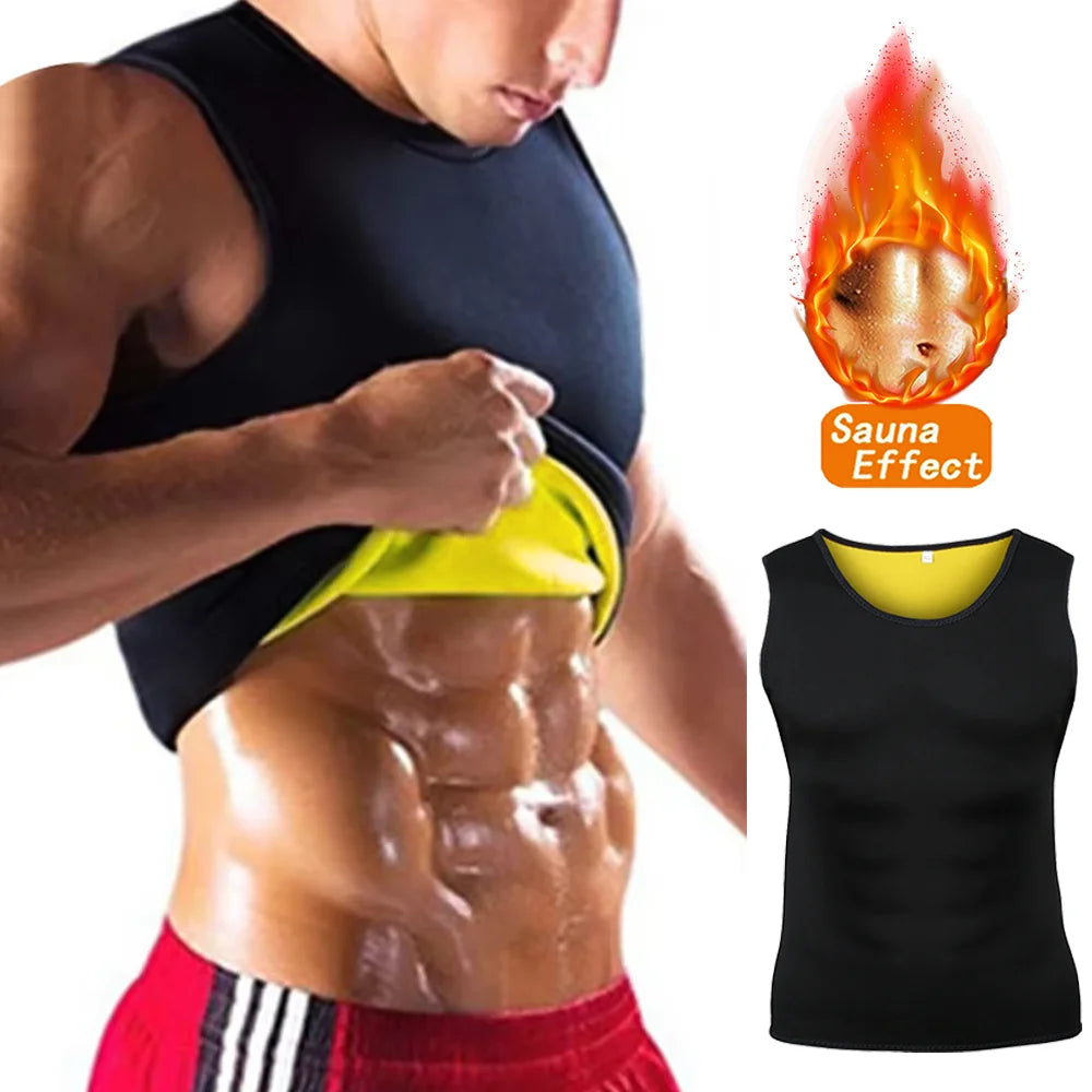 SELUDEECN MoistureWicking Men Training Compression T Shirts Sauna Vest Activewear