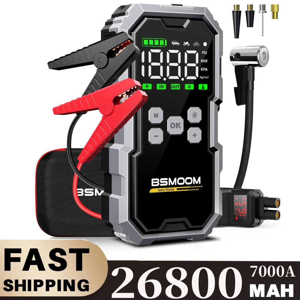 BSMOOM 7000A Car Jump Starter Power Bank Portable Booster