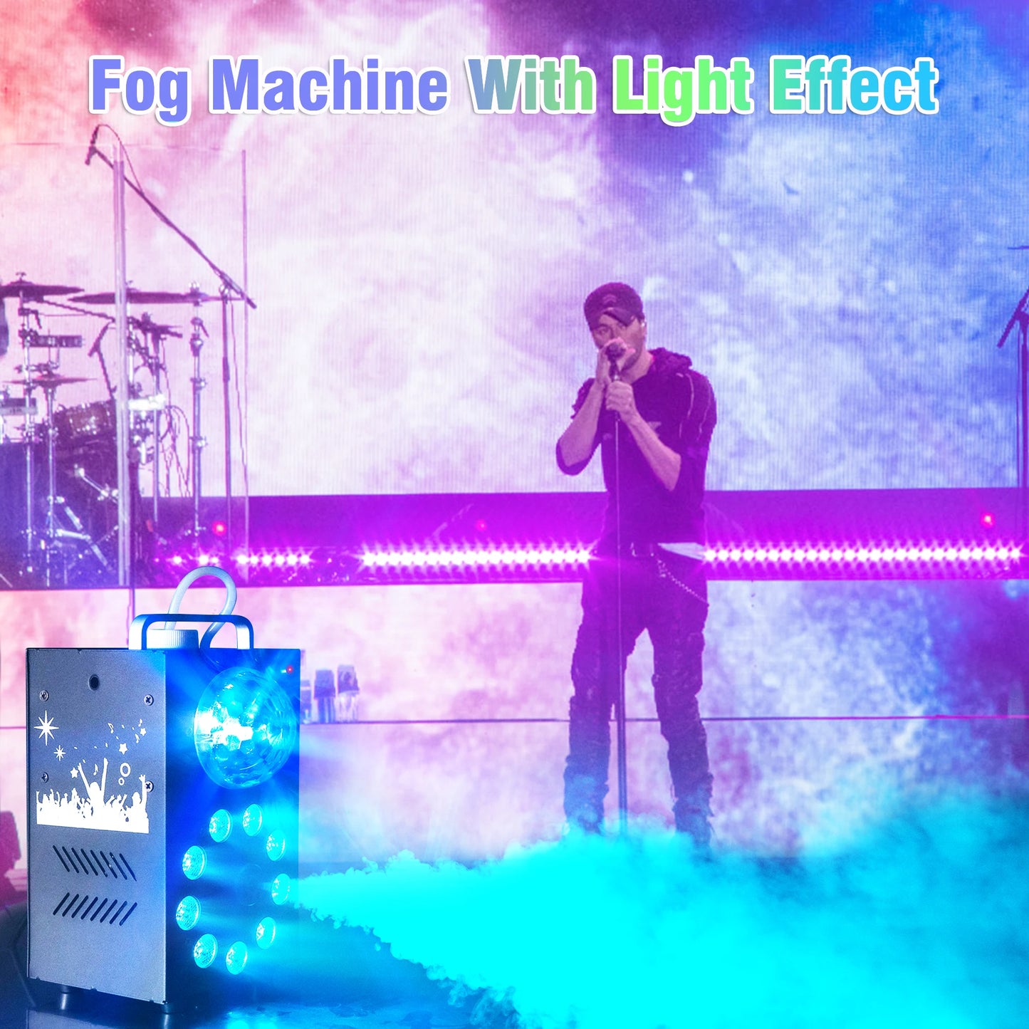 U'King 700W Smoke Machine Wireless Remote DJ Fogger RGB LED