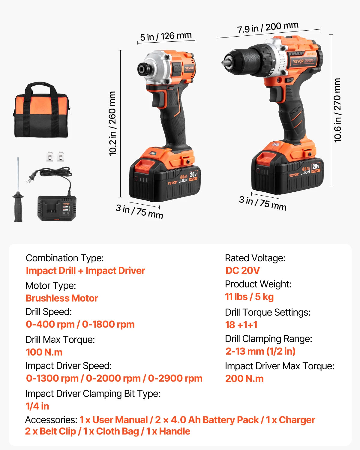 SucceBuy Cordless 2-Tool Power Tool Combo Kit With Charger