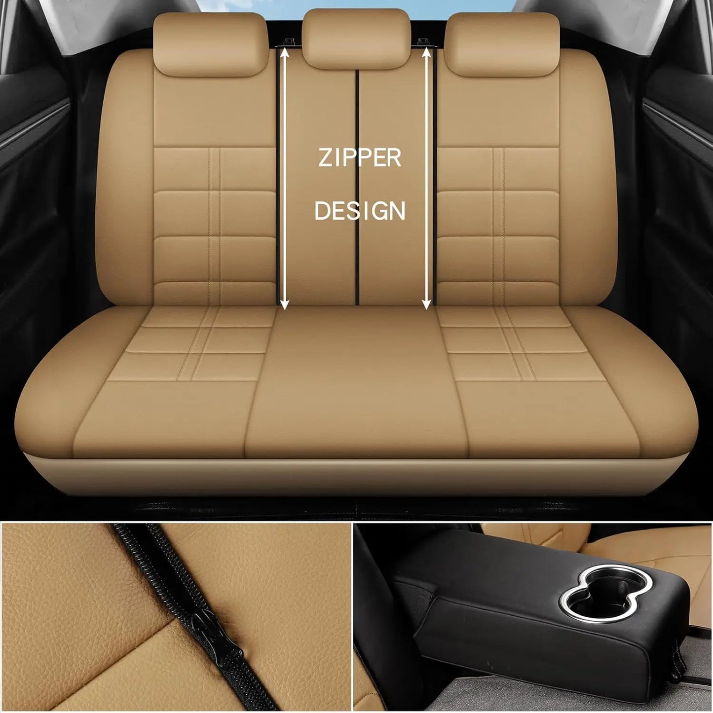 Leather Car Seat Covers Universal Fit Full Set 5 Seater