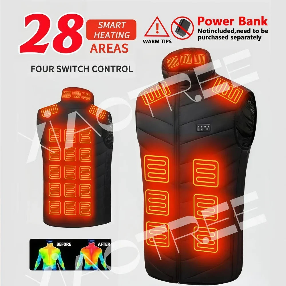 XIAOTREE Heated Vest Electric USB Warmer For Winter Outdoor Jacket