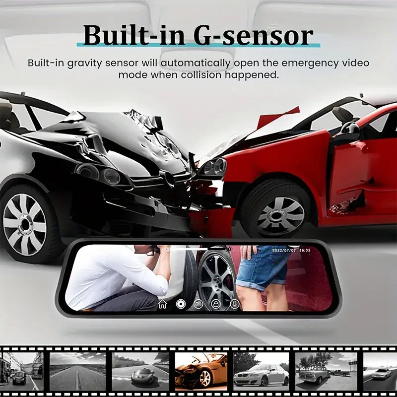 MUÜBAER IPS Mirror Dash Cam Front And Rear 4K Recording