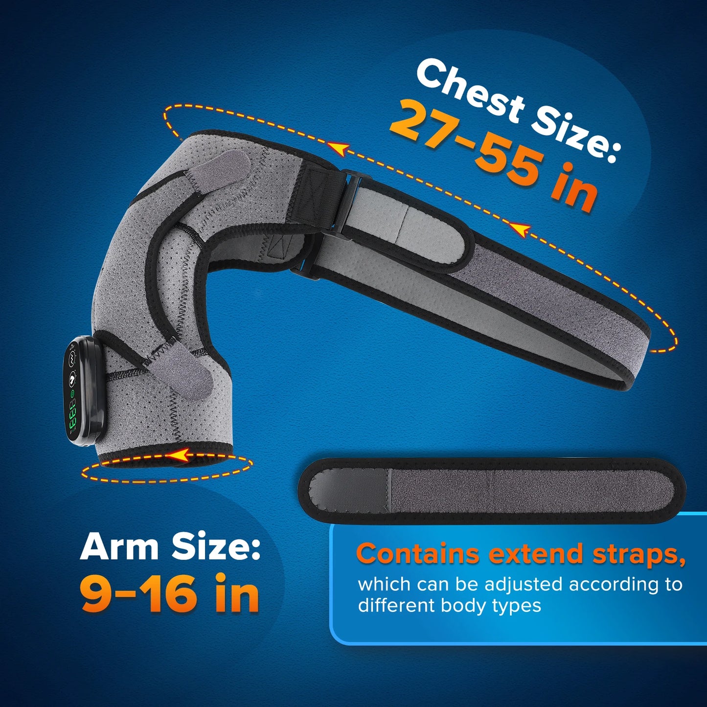 Hailicare Electric Heating Pad Shoulder Massager For Arthritis Pain