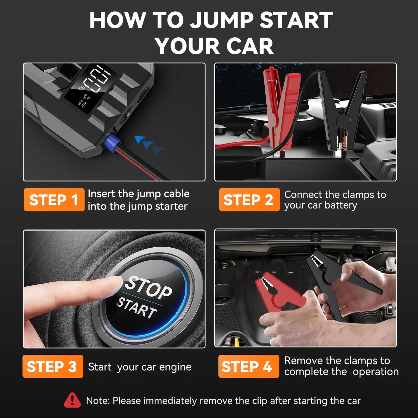 BIUBLE Car Jump Starter 3000A Peak 25000mAh Booster Battery Charger