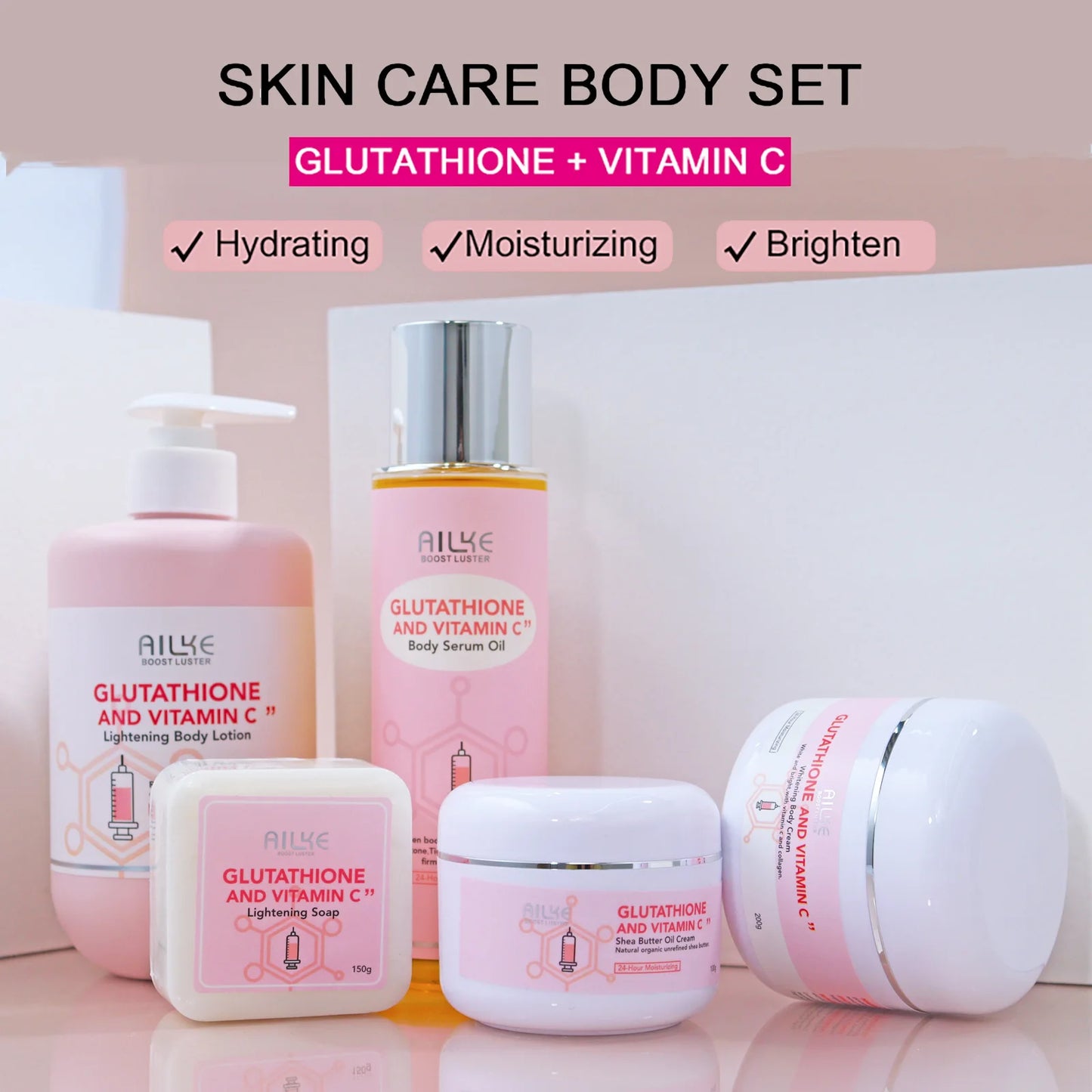 AILKE Whitening Skin Care Set With Glutathione Vitamin C