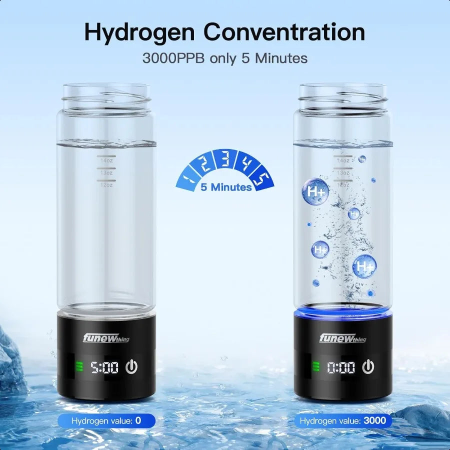 Hydrogen Water Bottle With Led Display Portable Ionizer SPE PEM