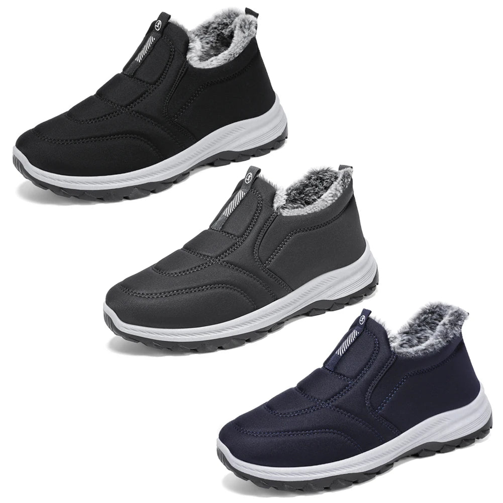 JOCESTYLE Warm Ankle Walking Shoes Non Slip Thermal Boots Winter