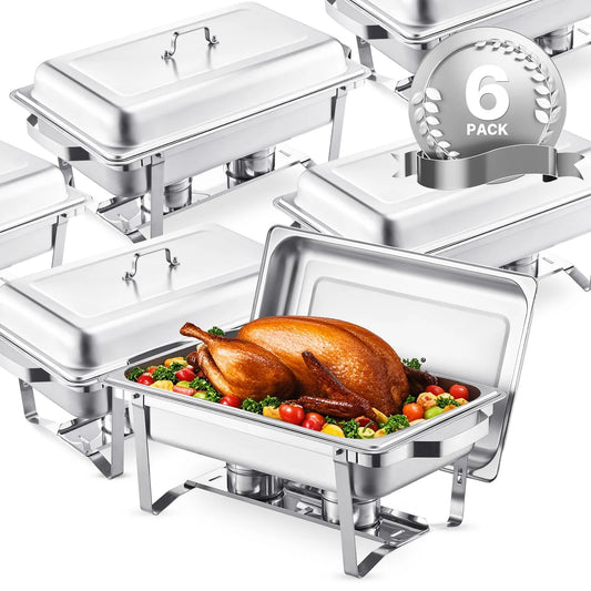 Succebuy Chafing Dish Buffet Set Stainless Steel Rectangular Warmer
