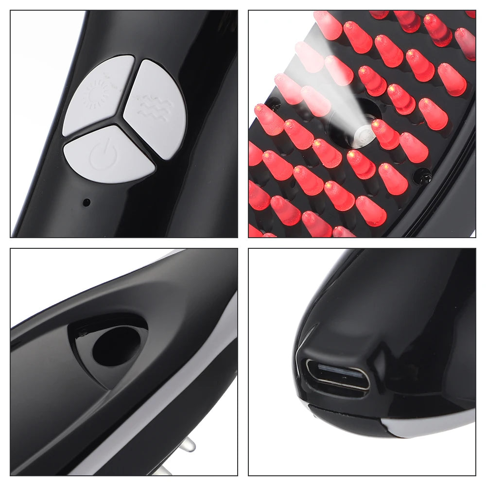 Hailicare Electric Spray Massage Comb With Light Therapy