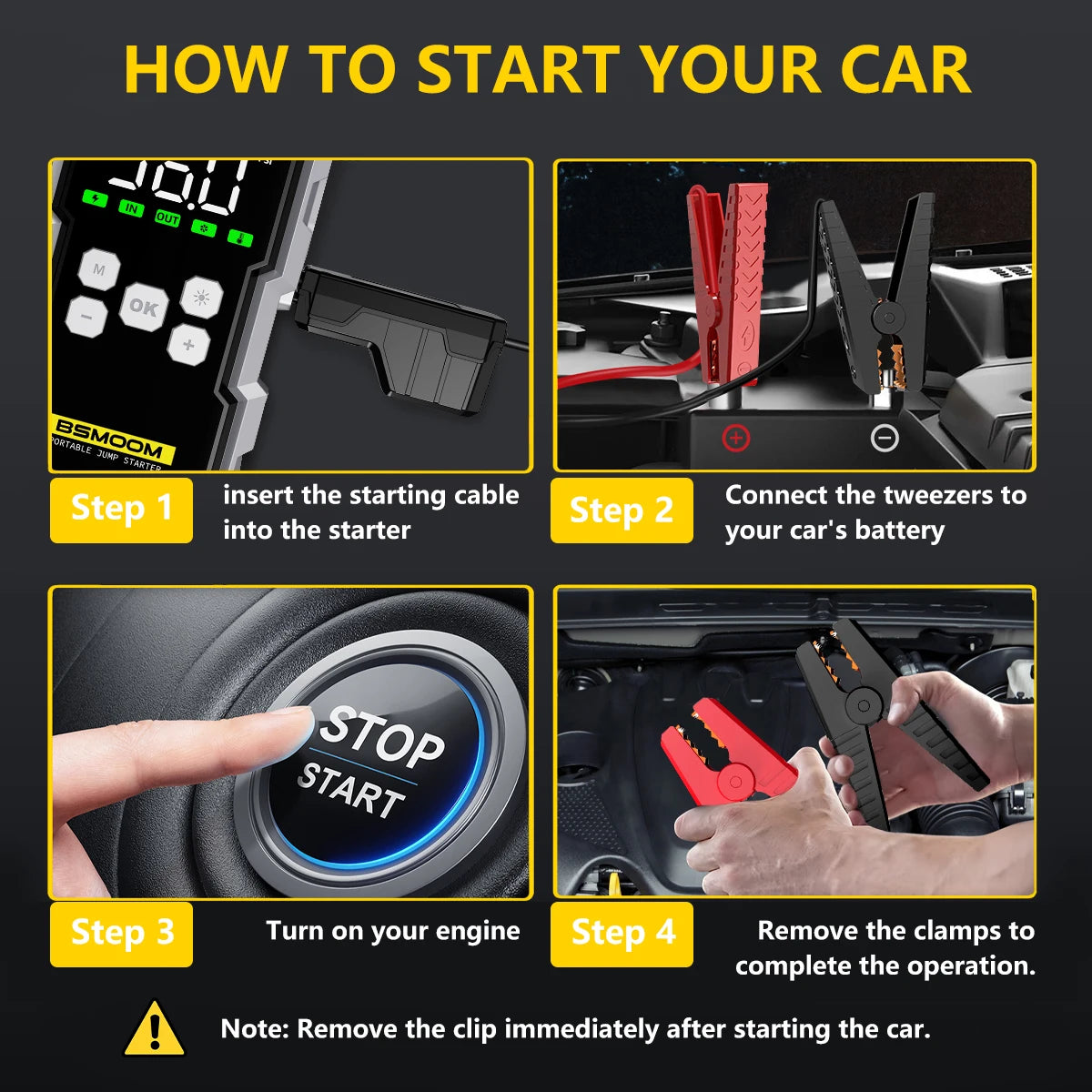BSMOOM 7000A Car Jump Starter Power Bank Portable Booster