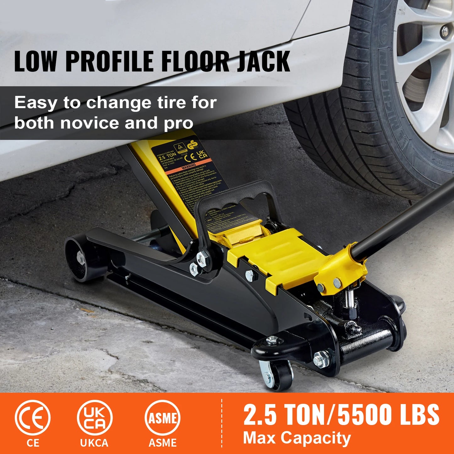 SucceBuy 2.5T Pneumatic Low-Profile Floor Hydraulic Jack