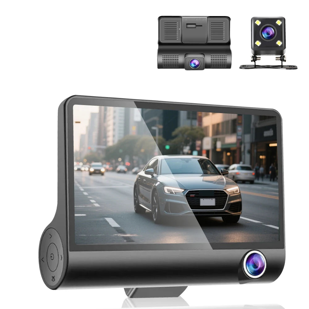 CAICYTO Dash Cam Three Lens Car DVR 1080p Night Vision